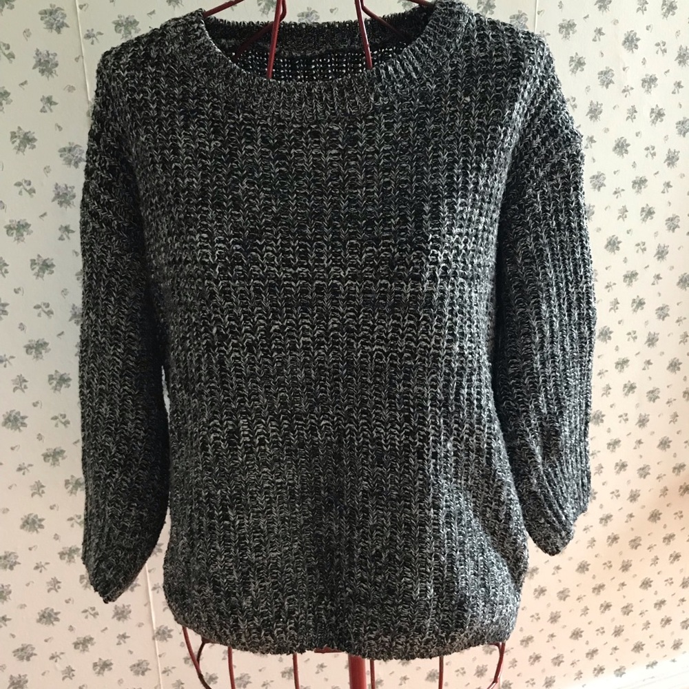 Black and white melange sweater.